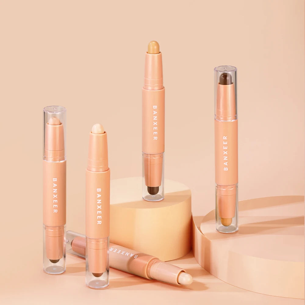 BANXEER Contour Stick Double Head Contour Pen Waterproof Matte Finish Highlighters Shadow Contouring Pencil Cosmetics For Face - Clikcy
