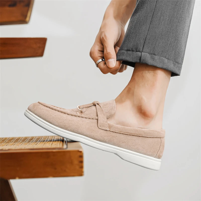 Summer Beige Moccasins For Men Comfortable Suede Casual Designer Men's Shoes Lightweight Slip-on Men Loafers zapatos para hombre - Clikcy