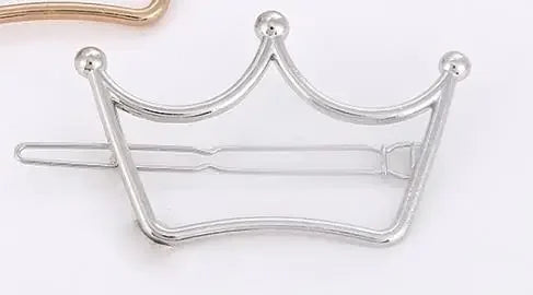 20240Fashion Woman Hair Accessories Triangle Hair Clip Pin Metal Geometric Alloy Moon Circle Hairgrip Barrette Girls Headwear - Clikcy