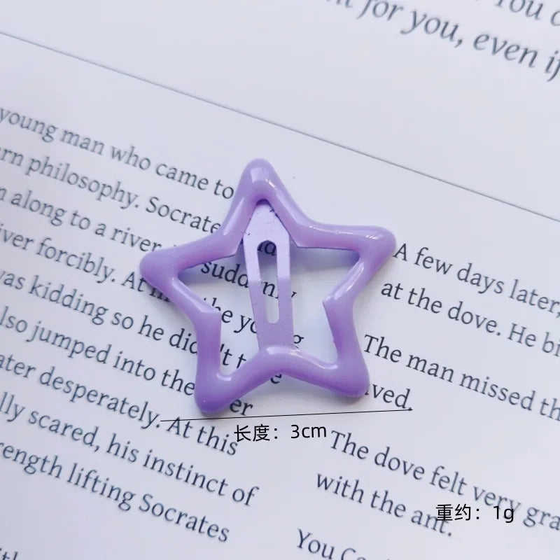 10pcs Colorful Star BB Hair Clips Girls Y2K Cute Star Barrettes Women Simple Metal Snap Clip Headdress Hair Jewelry Accessories - Clikcy