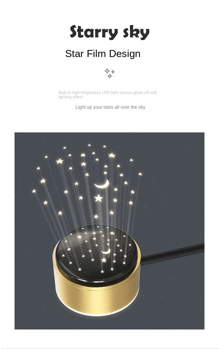 2025 New Chandeliers Romantic Starry Modern Ceiling Light Fixture 6 Lights White Creative Home Stepless Dimmable  Ceiling Lamp - Clikcy