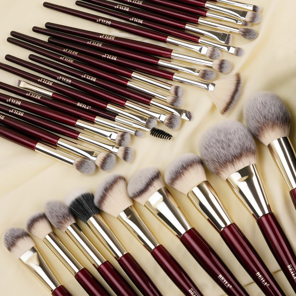 BEILI Professional Makeup Brushes 9/15/30Pcs for Foundation Contour Eyeshadow Blending Synthetic Hair Cosmetics Brush Set - Clikcy