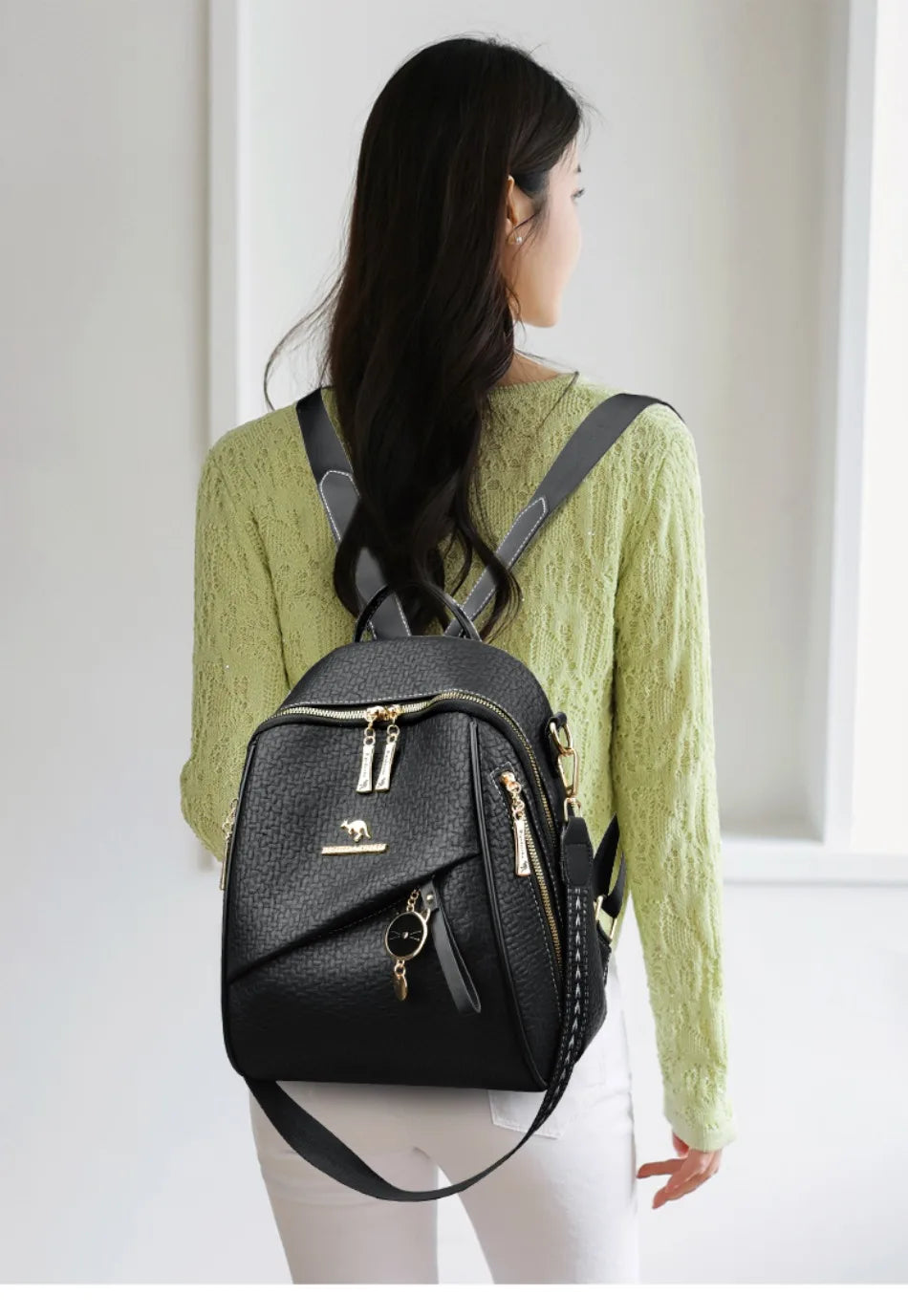 New Luxury Design Leather Women Backpack Casual School Bag for Teenager Girls Travel Back Pack Ladies Bagpack Mochilas Sac A Dos - Clikcy