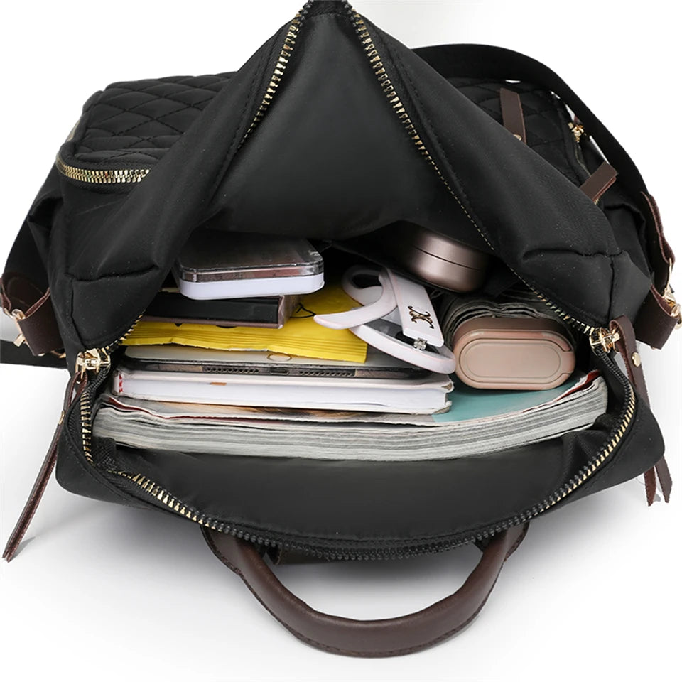 Fashion Rucksack Women Shoulder Bag High Quality Waterproof Nylon Back Pack Purse Large Capacity Backpack for College Students - Clikcy