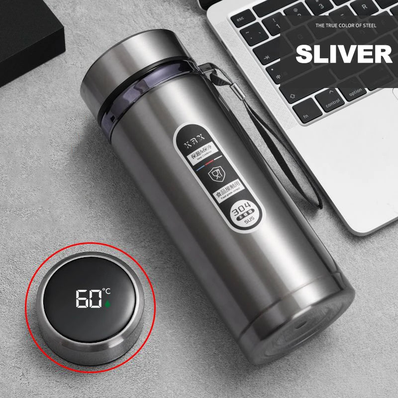 500ML-1Liter Stainless Steel Thermos Bottle with LED Temperature Display Sus304 Tea Water Bottle Vacuum Flask Portable Cups - Clikcy
