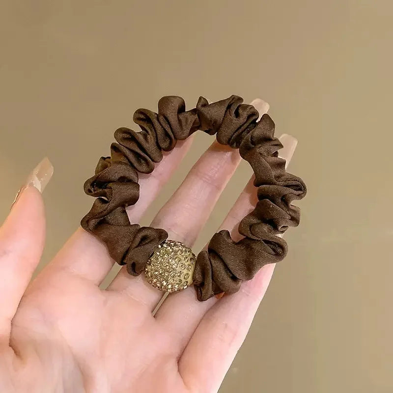 4Pcs/Lot Girl Hair Band Accessories Fashion Large Hair Ties Solid Color Elastic Scrunchies For Women Ponytail Hairstyle - Clikcy