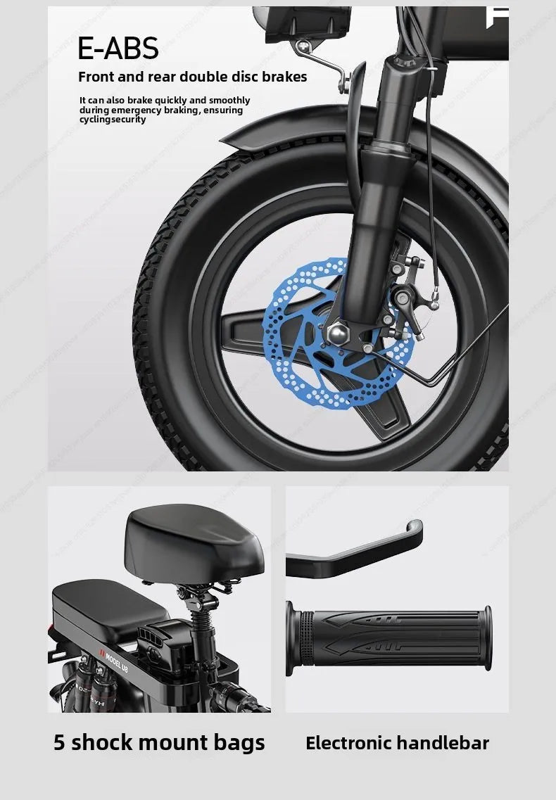 Aluminum alloy electric bicycle, ultra lightweight, portable, compact, foldable, lithium battery electric bike - Clikcy