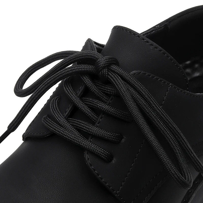 Original Design Classic Business Casual Scrub Leather Black Lace-Up Men Shoes Hombre Daily Dress Height increasing shoes Luxury