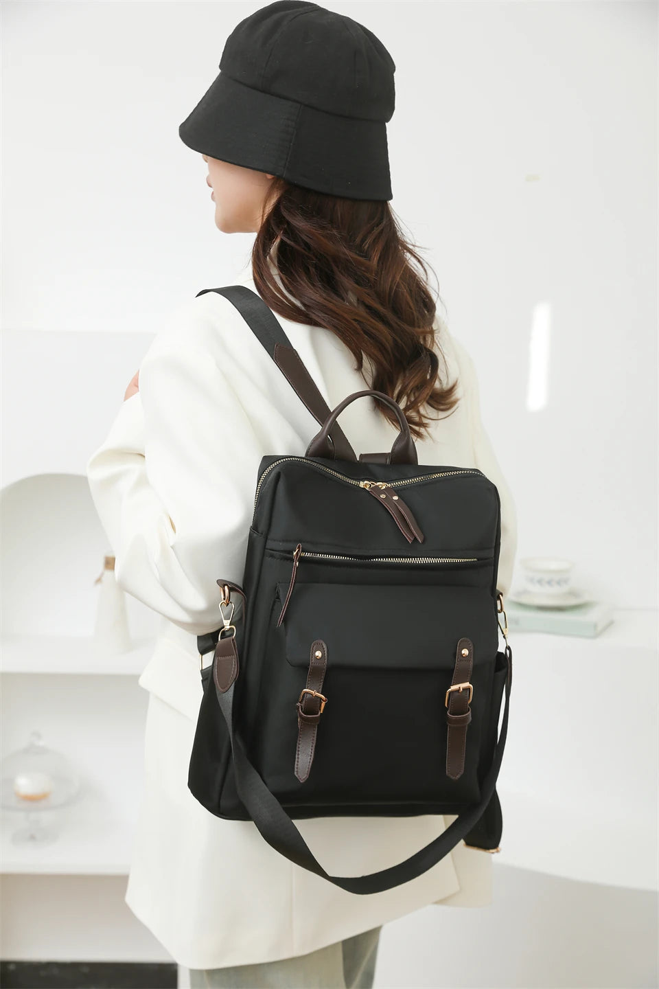 Casual Back Pack Women Lightweight Nylon Backpack Waterproof College Daypack High Capacity School Bag for Girls Travel Bags - Clikcy