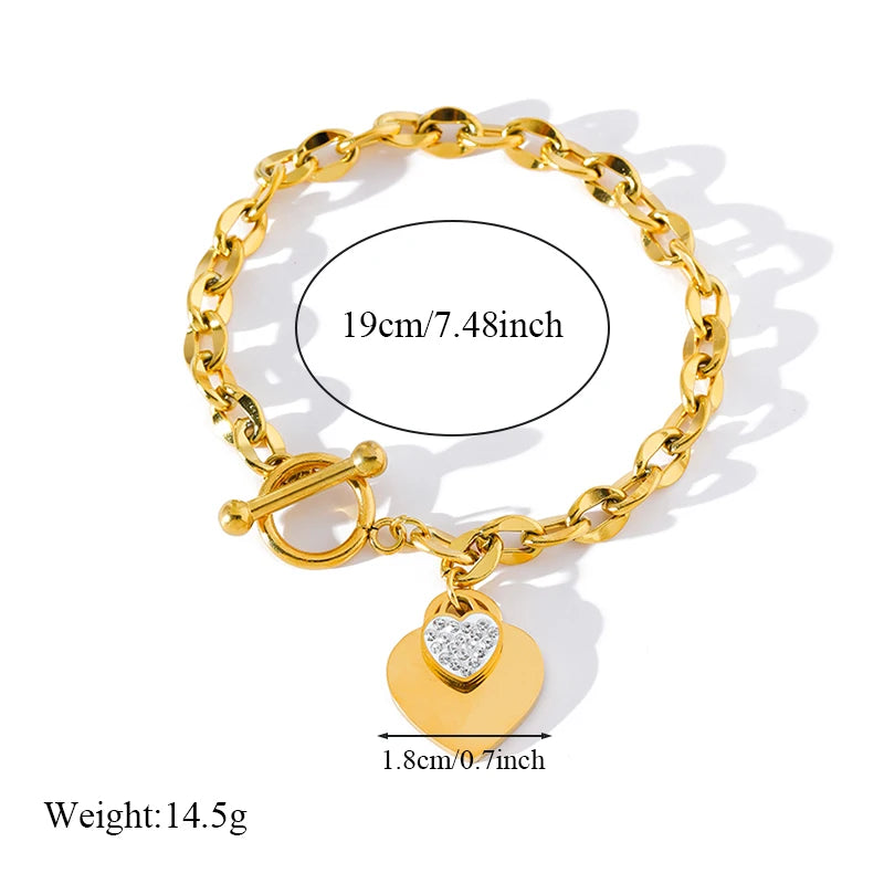 EILIECK 316L Stainless Steel Gold Color Starfish Shells Charm Bracelet For Women New Trendy Wrist Chain Jewelry Holiday Gifts - Clikcy