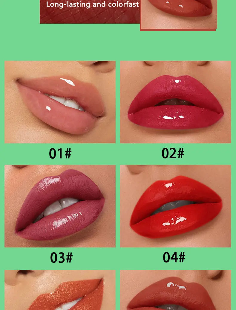 Lip Gloss Waterproof Long-term Moisturizing Non-stick Cup Non-fading Liquid Green Packaging Lip Gloss Cosmetics - Clikcy