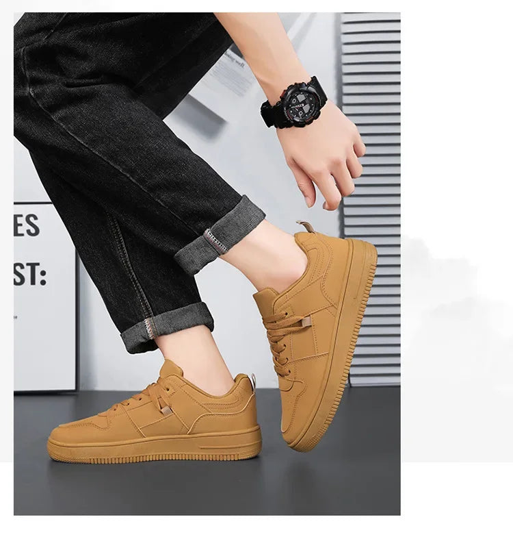 Men's Breathable Spring Summer Casual Shoes Student Fashion All-Match Lightweight Sporty Board Shoes Comfortable Rubber Sole