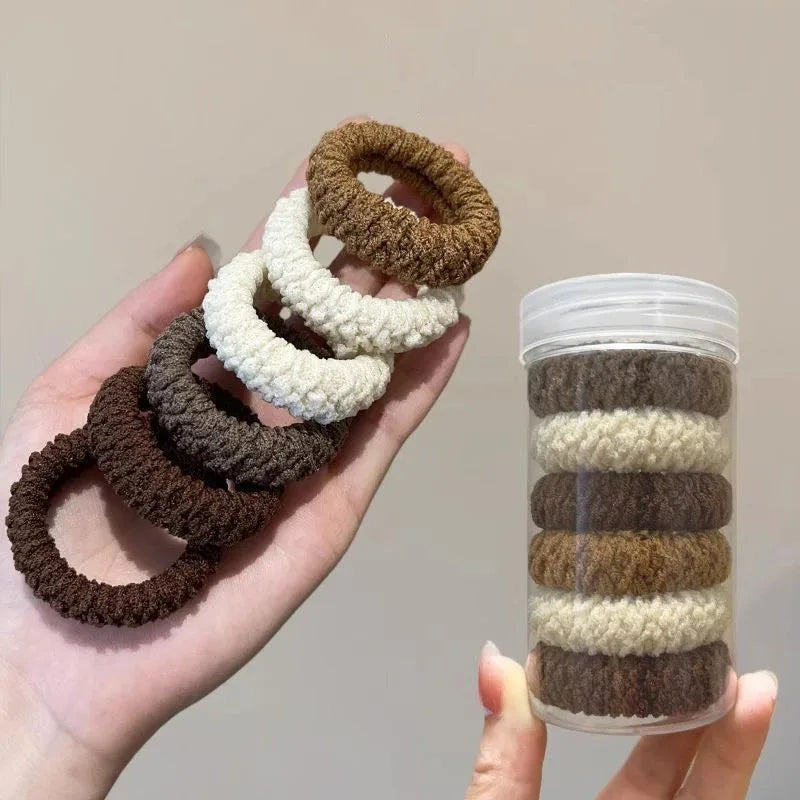 6PCS New Fashion Boutique Simple Thicken Ponytail Holders Rubber Band  Elastic Hair Bands Women Girls Hair Accessories Headwear - Clikcy