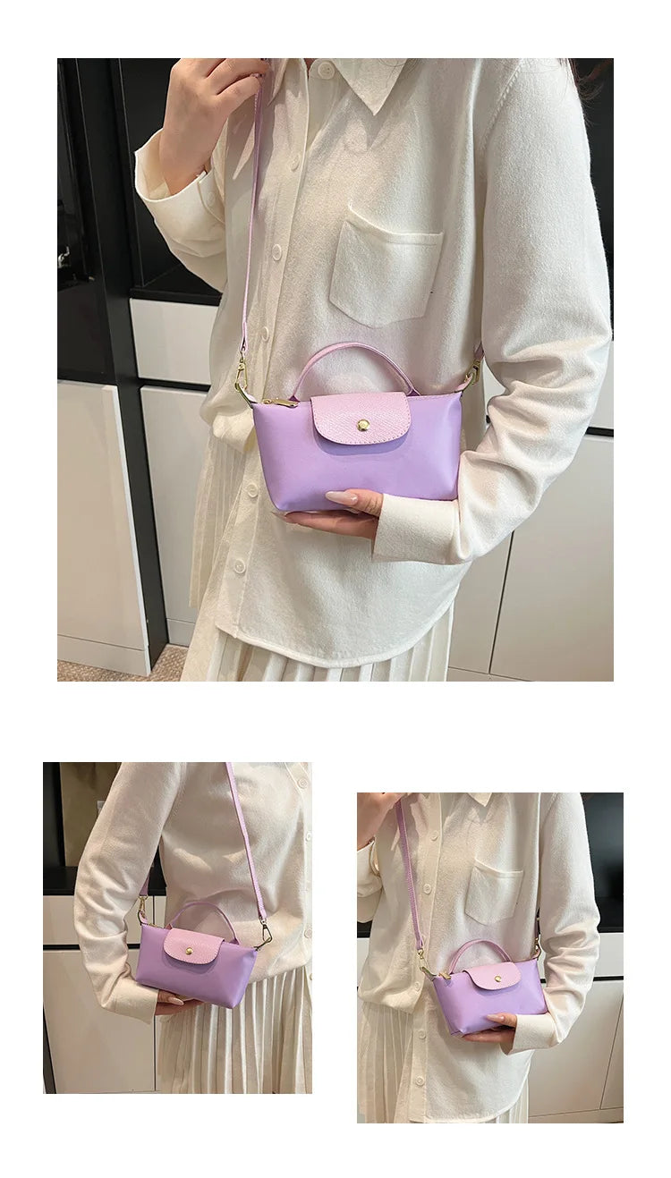 2025 summer lightweight shoulder crossbody bag, fashionable women's bag, plaid canvas, personalized and versatile dumpling bag - Clikcy