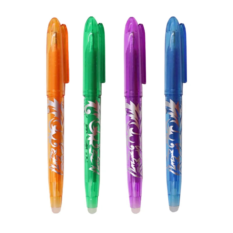 8/4pcs Erasable Gel Pen  Multi-Color0.5mm Tip Painting Writing Drawing School Black Blue Red Pink Orange Green Purple Light Blue - Clikcy