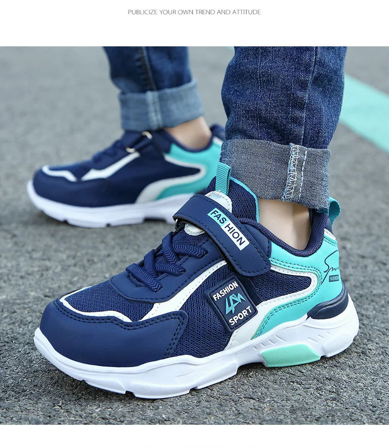Kids' Sneakers Children Casual Sports Shoes for Boys Breathable Summer Mesh Kids Hook&Loop Students Girls School Running Shoes - Clikcy
