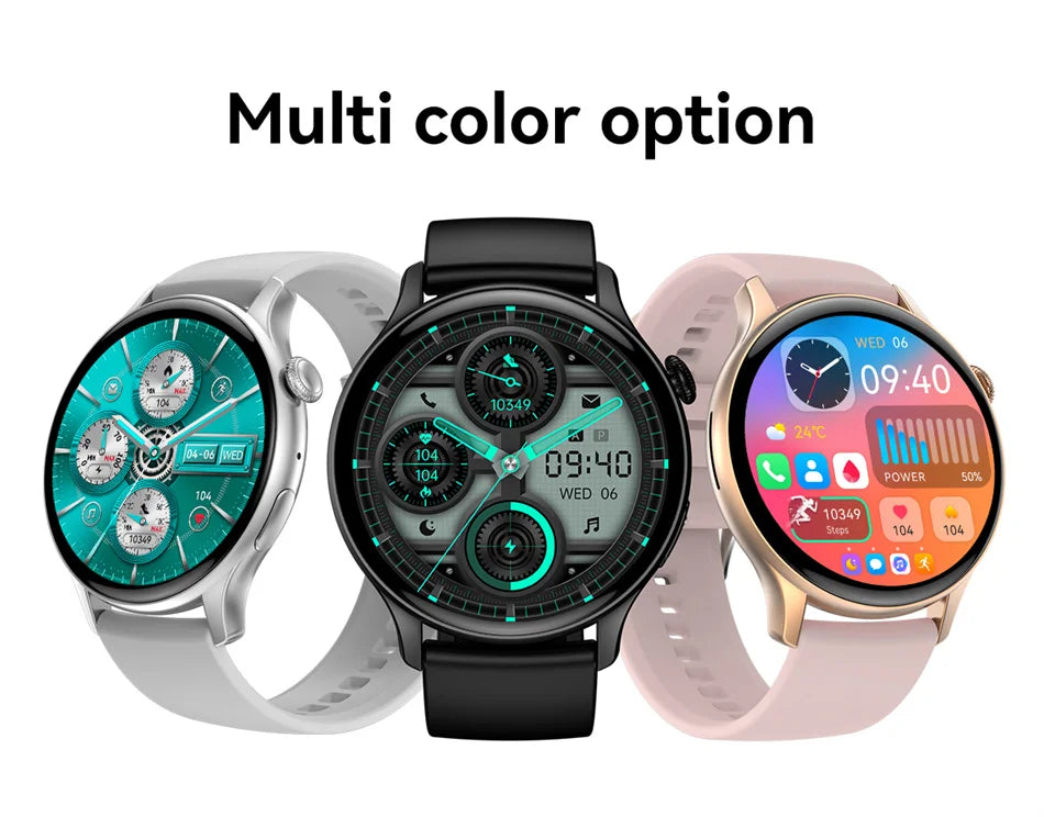 2024 New GPS Smart Watch Women True AMOLED 466*466 HD Screen Health Tracker Sports NFC Voice Bluetooth Call Smartwatches Ladies