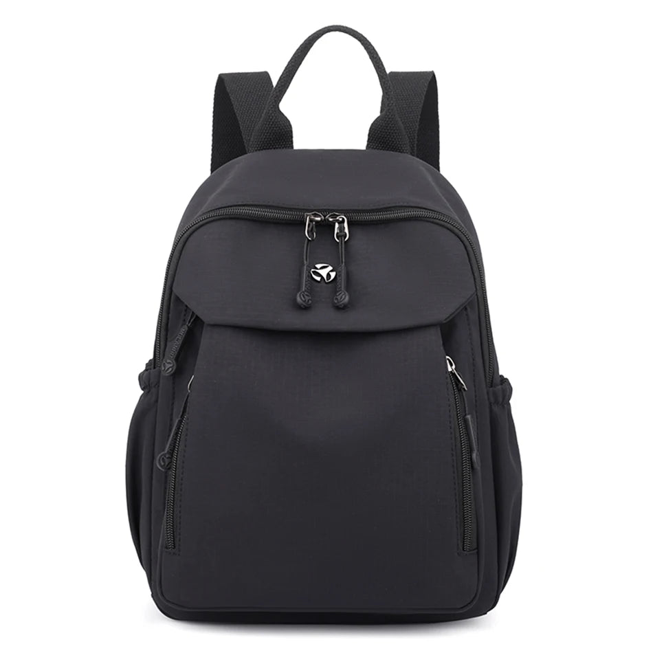 New High Quality Nylon Women Back Pack Solid Color Waterproof Travel Backpack Casual School Bags Girls Shoulder Bag Sac A Dos - Clikcy