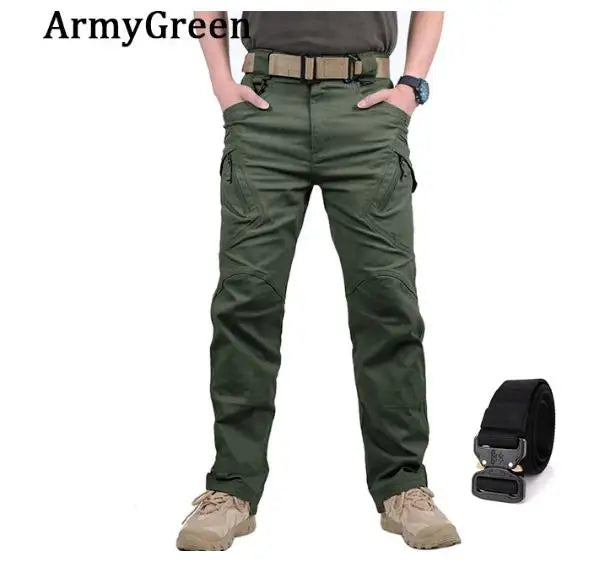 Mens Waterproof Cargo Pants Elastic Multiple Pocket SWAT Combat Trousers Outdoor Joggers Pant Tactical Hiking Hunting Pants Men - Clikcy