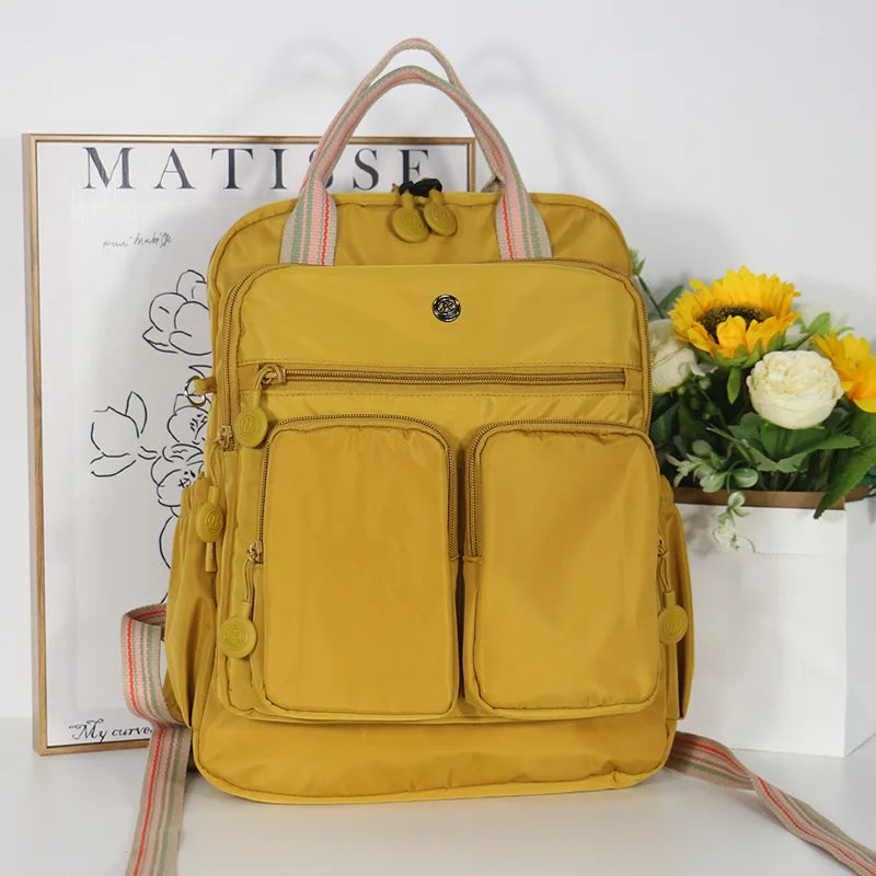 Multi-pocket Nylon School Backpack Casual Women's Backpack Lightweight Large Capacity School Bag Large Capacity Travel Backpack