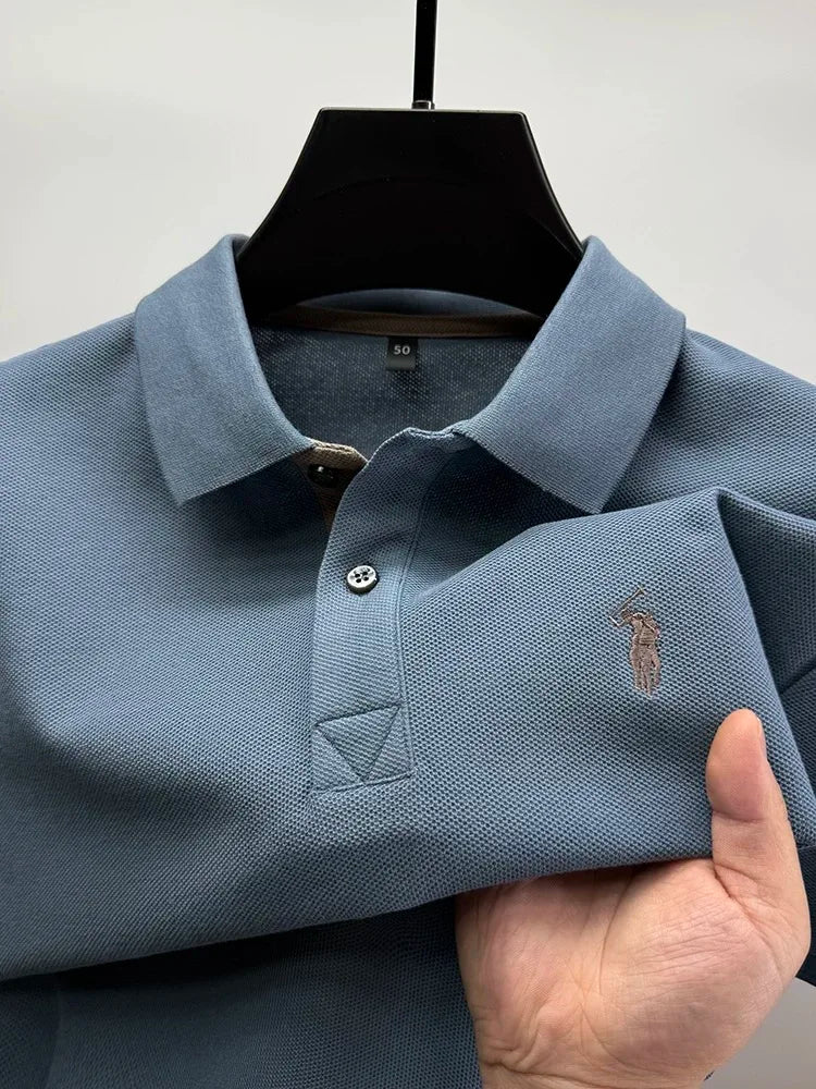 High end brand 100% cotton short sleeve polo shirt men's summer fashion designer new Paul pony embroidery casual golf T-shirt - Clikcy