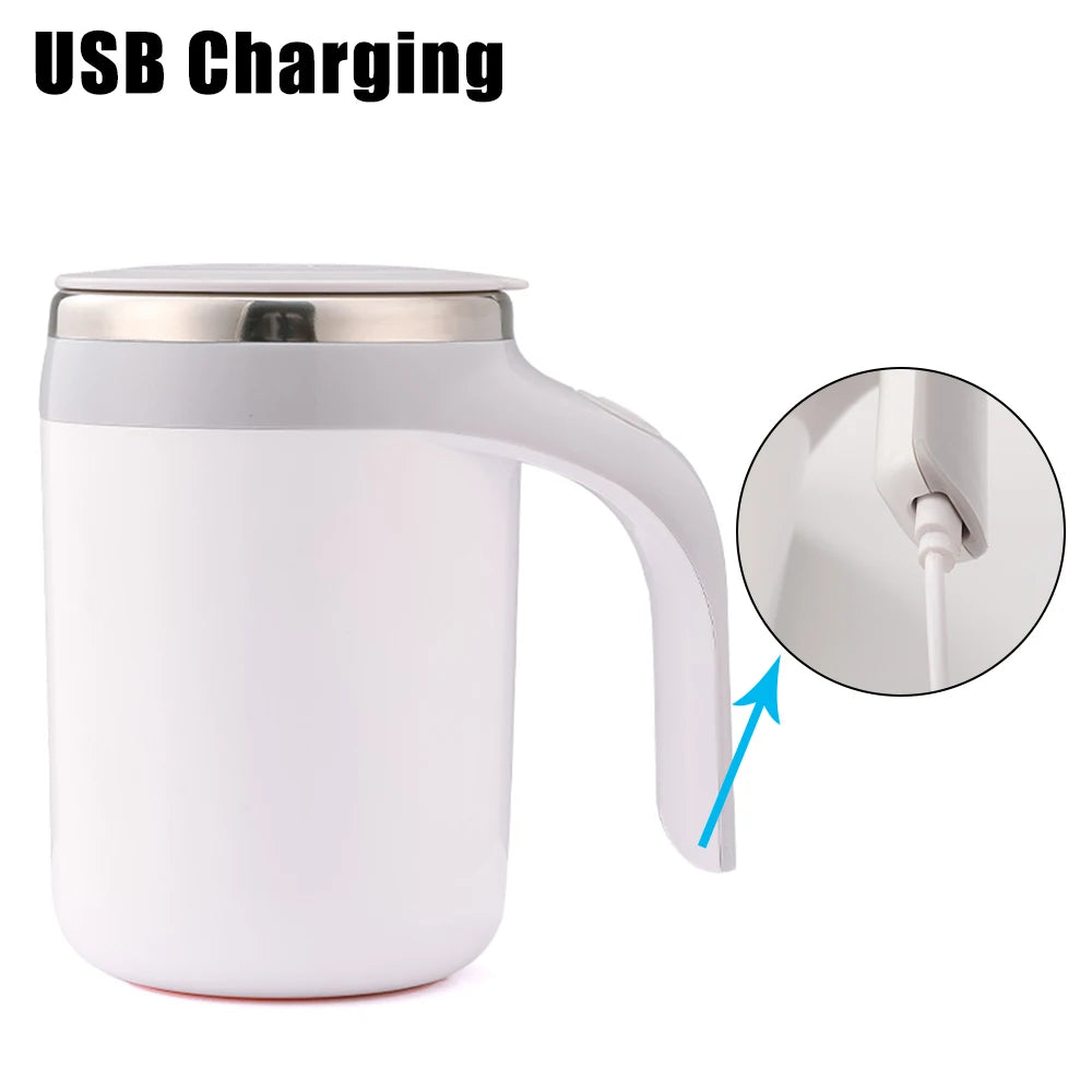 1pcs Automatic Self Stirring Magnetic Mug Stainless Steel Temperature Difference Coffee Mixing Cup Blender Mixer Thermal Cup