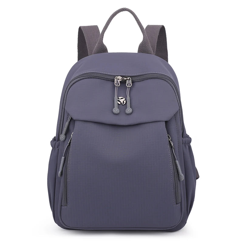 New High Quality Nylon Women Back Pack Solid Color Waterproof Travel Backpack Casual School Bags Girls Shoulder Bag Sac A Dos