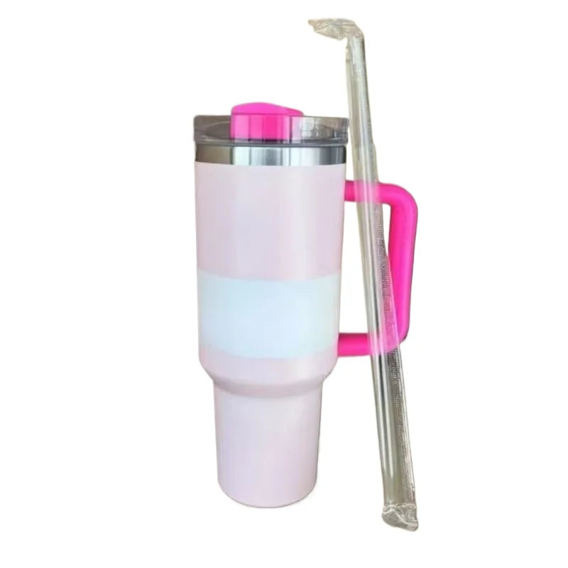 40 oz large capacity stainless steel thermos cup car cup second generation straw portable water cup sports fitness - Clikcy