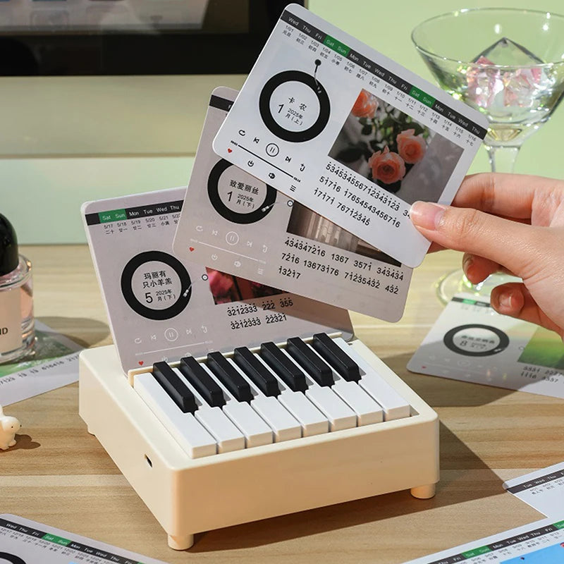 15 Keys Piano Calendar 2025 Music Sheets Toy Desktop Peripheral Ornaments With Music Calendar Cards Gift For Fans - Clikcy