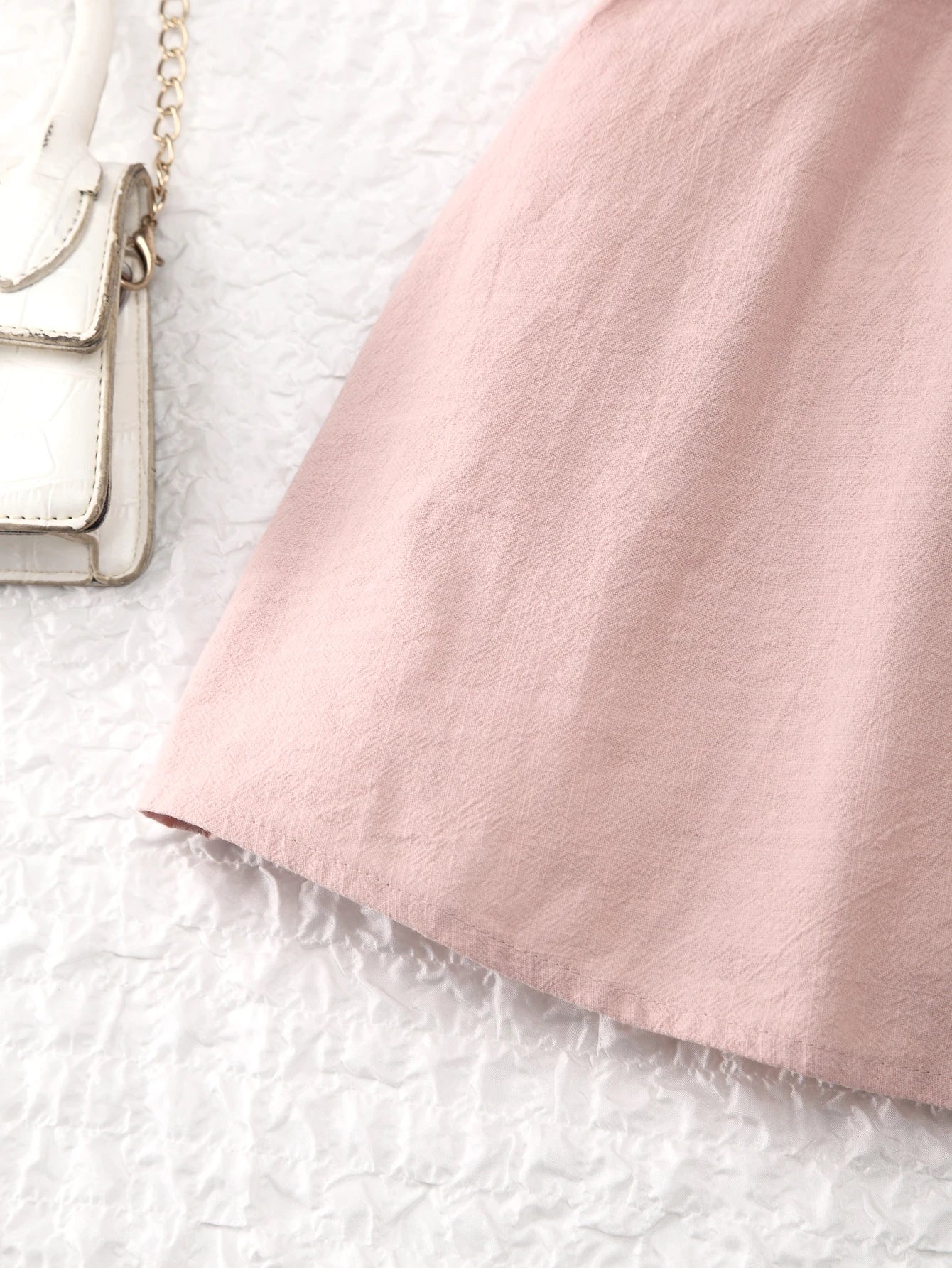 Toddler girls dresses kid's summer wear Pure color puffy sleeves girl dress back collar tie princess dress - Clikcy