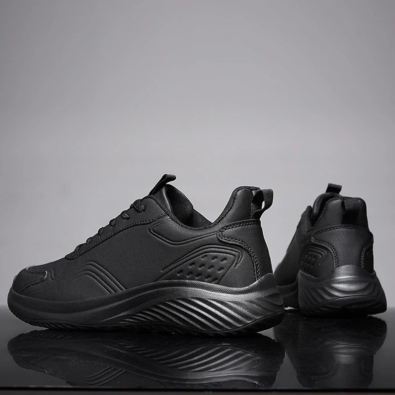 Leather Cushioned Sports Shoes For Men's Lightweight Casual Running Shoes For Autumn And Winter Men's Shoes Versatile And Trendy