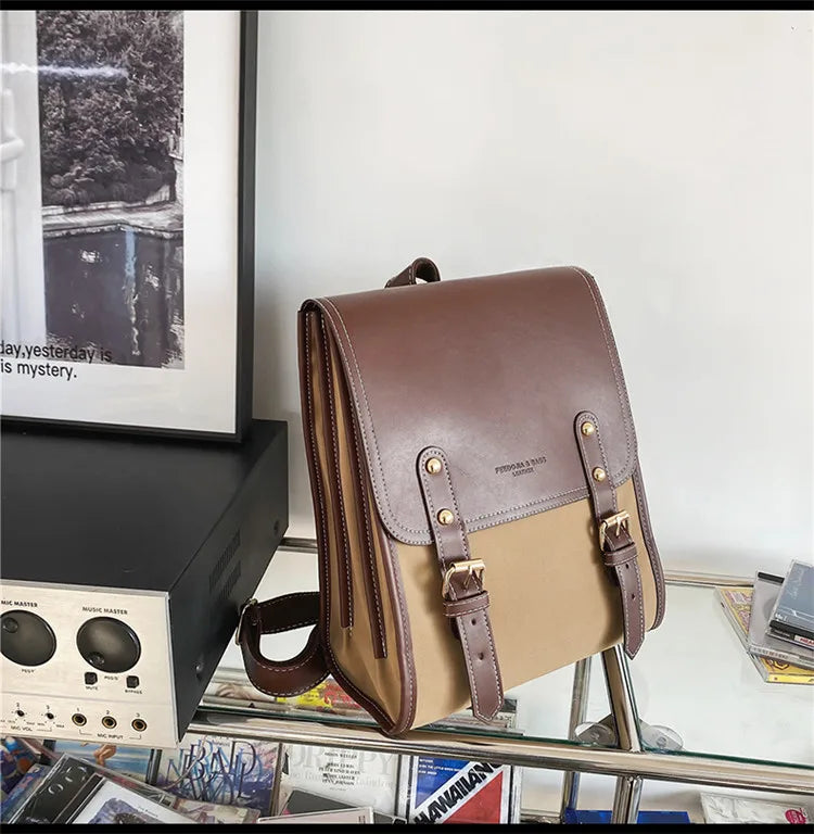 Preppy style women backpack Large Capacity Laptop Bag Casual School Backpacks for Girls patchwork Travel bags for Female totes - Clikcy