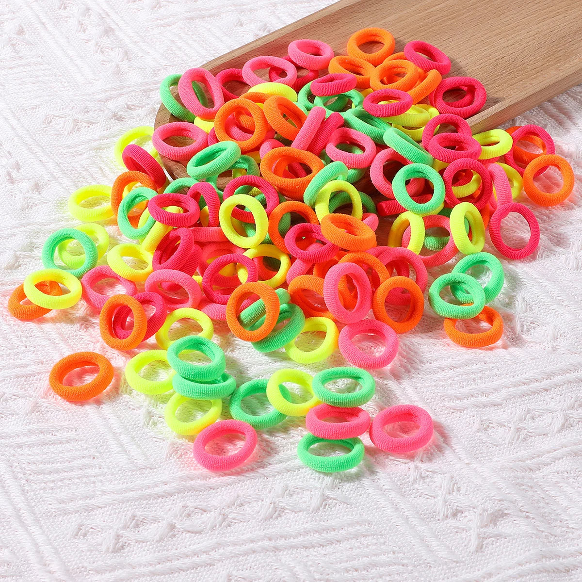 100PCS Colorful Basic Nylon Ealstic Hair Ties for Girls Children Ponytail Hold Scrunchie Rubber Band Kids Basic Hair Accessories - Clikcy