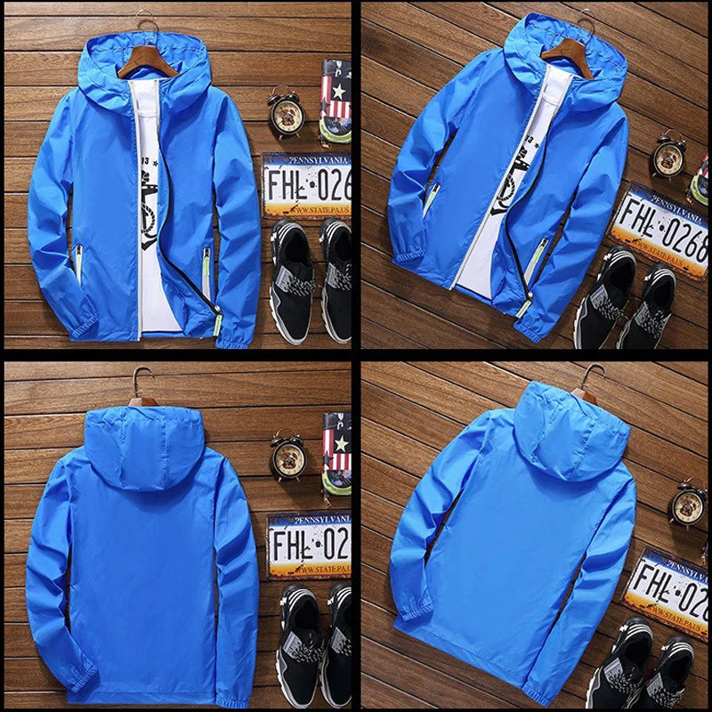 Ripper Spitfire Zombie Wheels Bomber Men Jacket Plus Size Thin Windbreaker Skin Ultra Light Slim Fit Pilot Hooded Coat Cycling - Clikcy