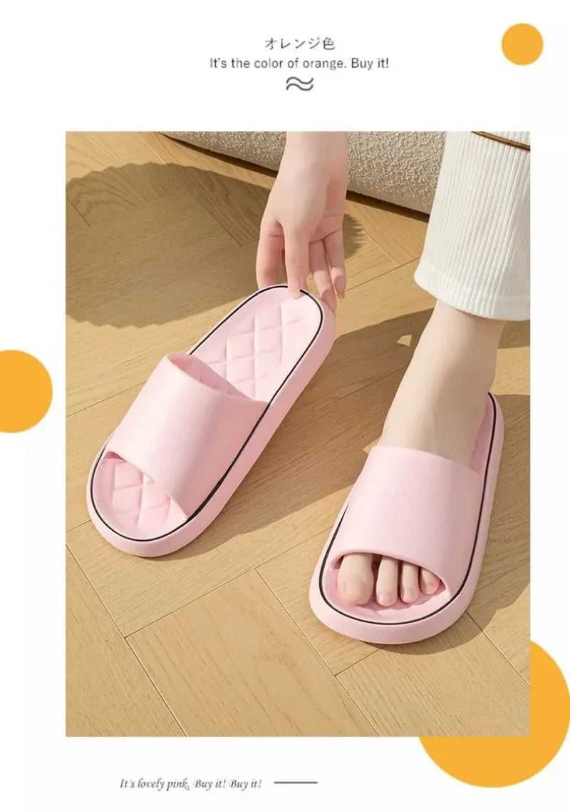Plus Size 47 48 49 Super Light Soft Men Slippers Simple Couple's Slides EVA Elastic Shoes Colorful Indoor Bathroom Slippers - Clikcy