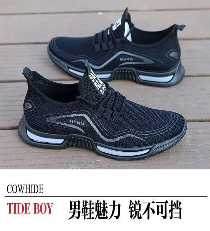 Men Shoes Slip on Fashion Sneakers Male Sport Running Shoes Breathable Gym Training Walking Tennis Shoes Non Slip Workout Flats - Clikcy