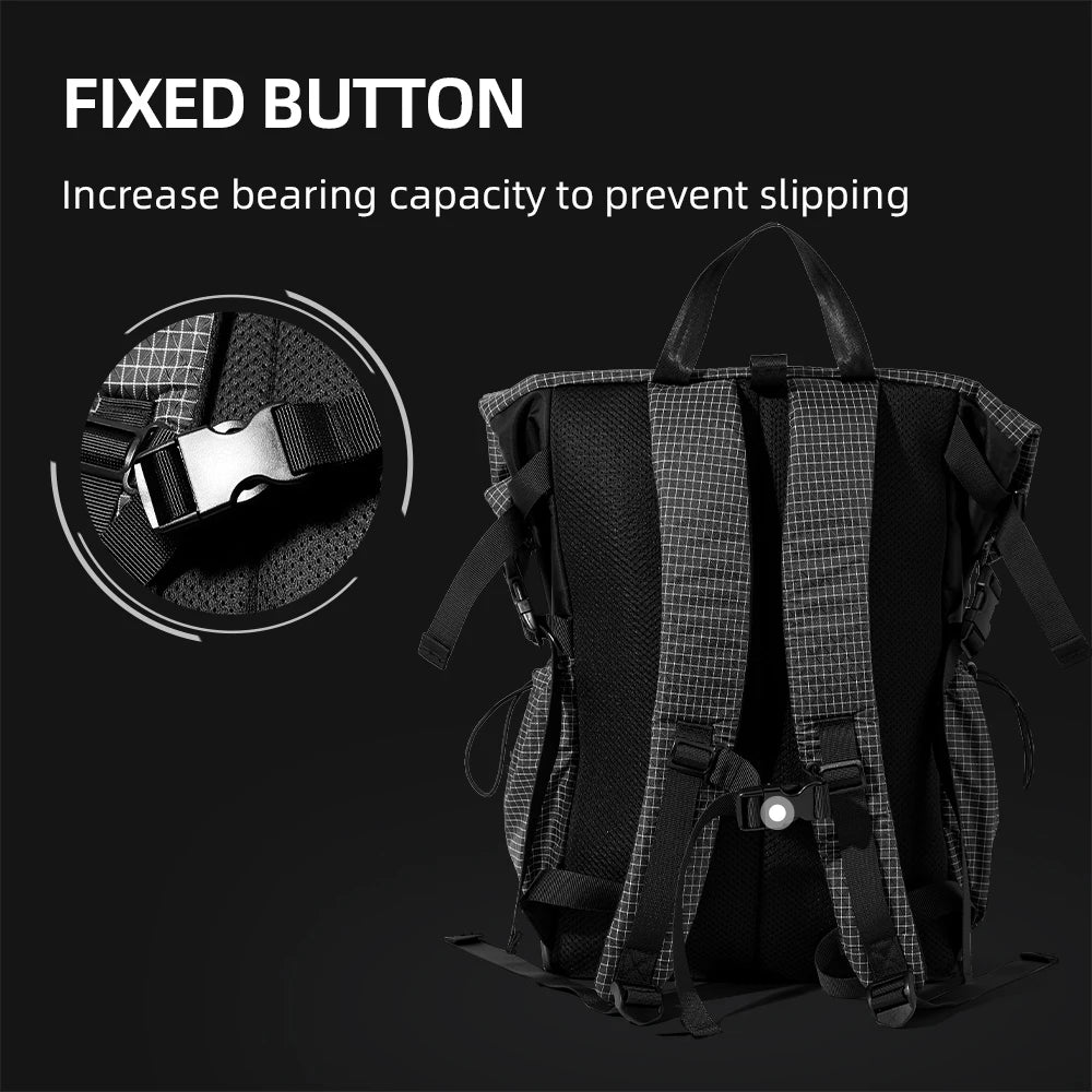 Men's Backpack Roll Top Travel Expandable Large Capacity Backpack Waterproof Outdoor Motorcycle Riding Hike Sports Bags - Clikcy