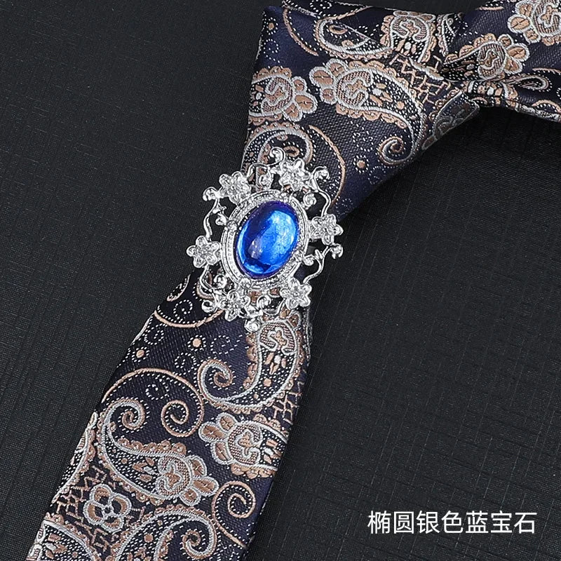 Vintage Knight Business Shirt Tie Buckle Collar Clip Tie Hoop Rudder Eagle Tie Hoop Crystal Rhinestone Jewelry Men Accessories