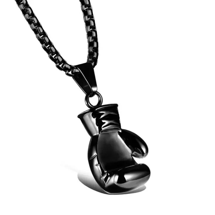 Punk Vintage Double Layer Boxing Gloves Pendant Necklace for Men Fighting Fashion Athleisure Jewelry Hip Hop Items