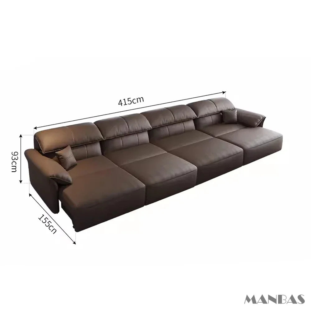 Linlamlim Electric Sofa Convertible for Cinema Living Room | Genuine Leather Electric Multifunction Sofa Bed | Folding Sofa Beds - Clikcy