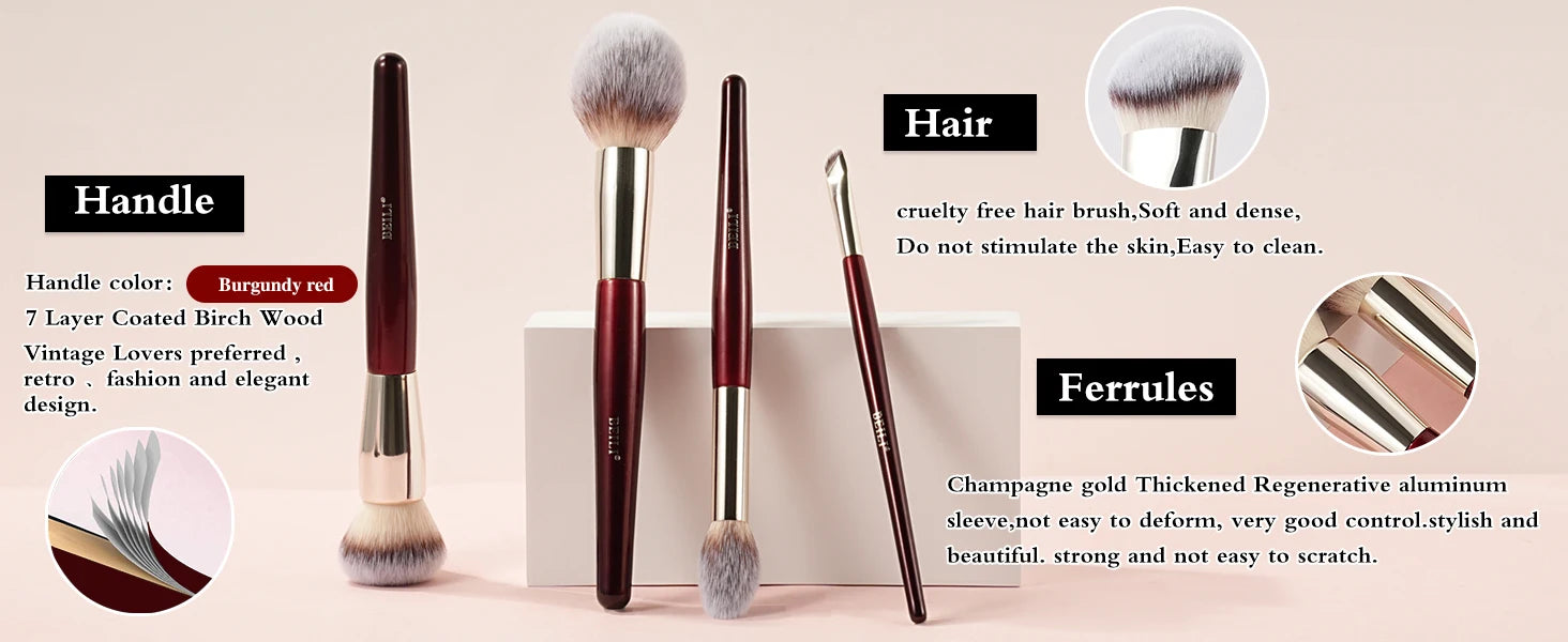 BEILI Professional Makeup Brushes 9/15/30Pcs for Foundation Contour Eyeshadow Blending Synthetic Hair Cosmetics Brush Set - Clikcy