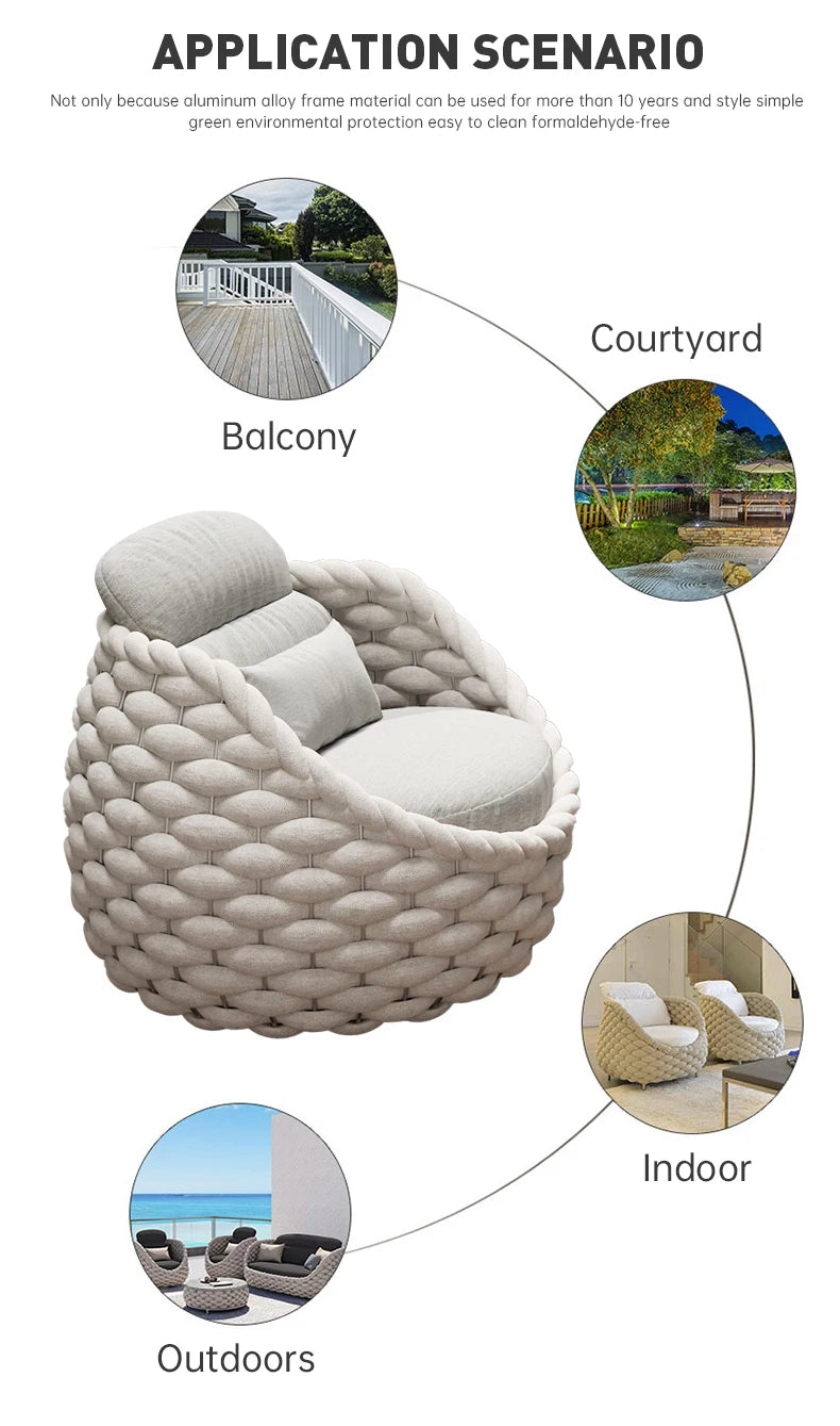 fulin Nordic luxury yard furniture outdoor rattan chair  seating  garden    sofa set - Clikcy