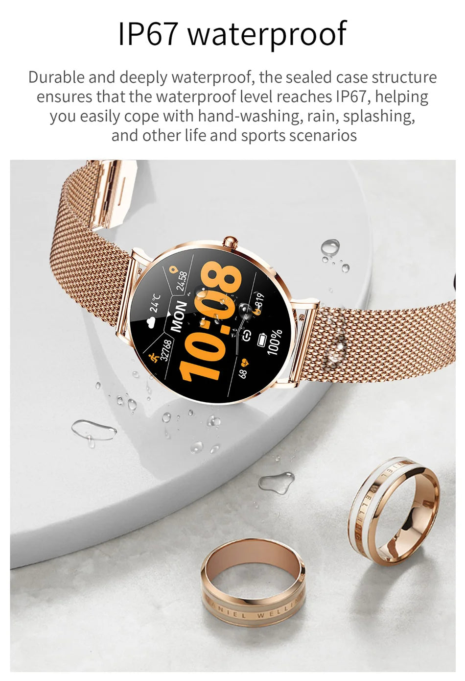 LIGE Ultra Thin Smart Watch Women AMOLED 360*360HD Screen Fashion Ladies Smartbracelet Call Reminder Men Waterproof Smartwatches - Clikcy