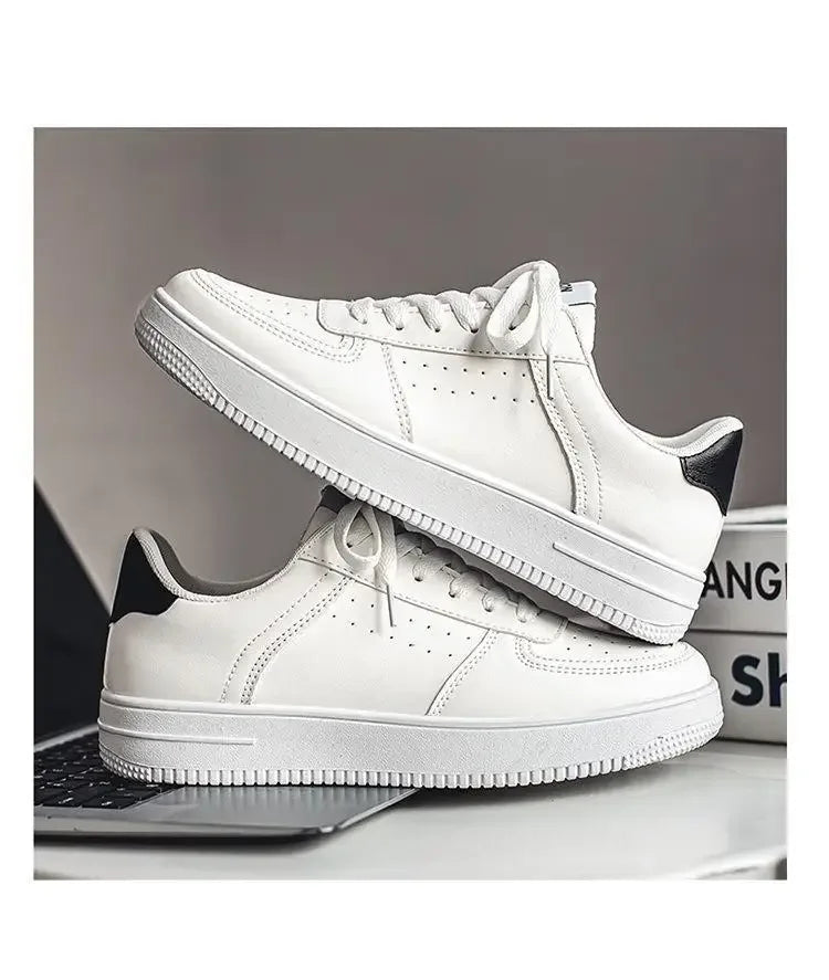 **2025 New White Shoes for Men's Spring Youth Casual Versatile Men's Shoes for Students Pure White Sports Board Shoes - Clikcy