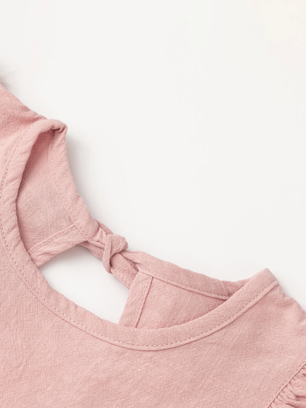 Baby Girls' Flying Sleeve Dress Tie-back Overall Dress Cotton Kids Casual Clothes Summer 2024 - Clikcy