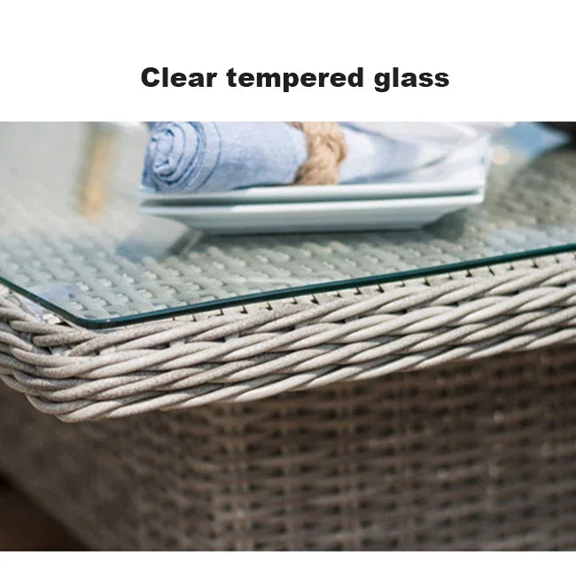 Custom Modern 6 Seat Corner Sofa Patio Outdoor Rattan Dining Outdoor Furniture Sets Rattan Garden Furniture - Clikcy