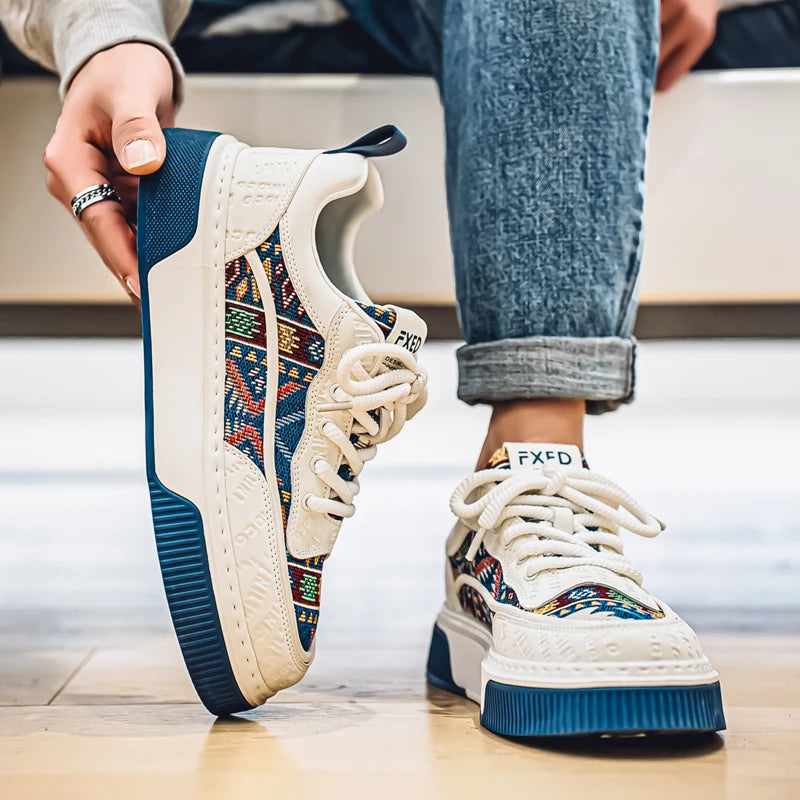 Men's Shoes 2025 New Trend Printed Fashion Shoes All Kinds of High Sense Board Shoes Daily Wear Street Casual Shoes - Clikcy