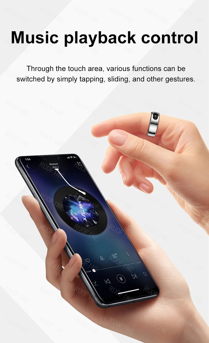 2025 Rings for Man  Women's Monitoring Remote Control Skin Temperature Electronic Device Swimming Qring Size 7 to 13 IPhone IOS - Clikcy