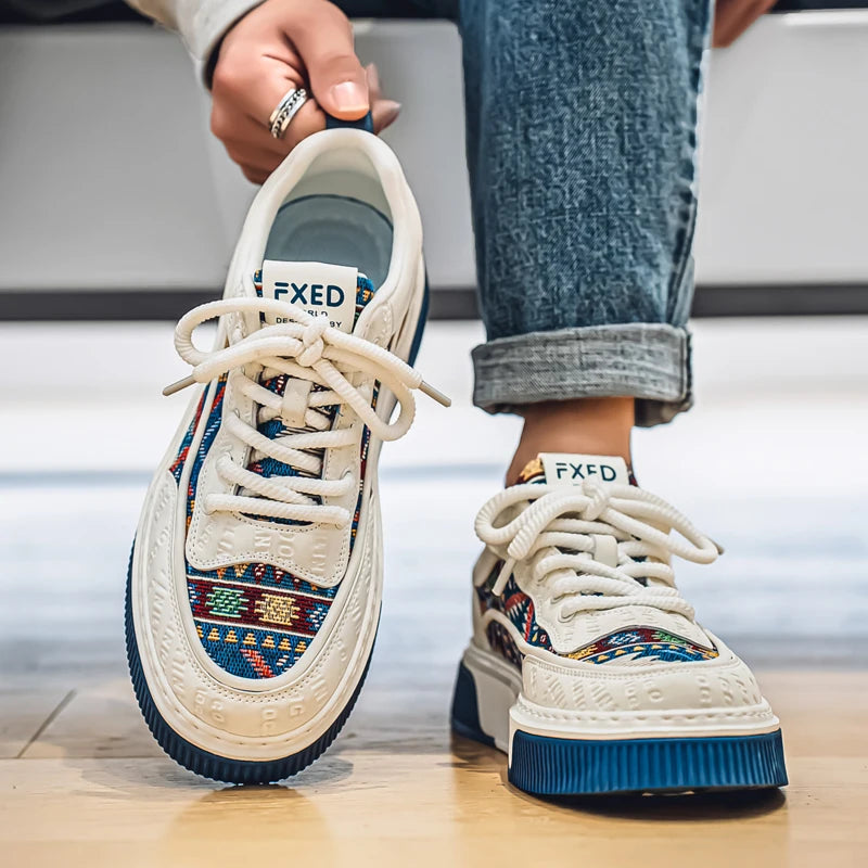 Men's Shoes 2025 New Trend Printed Fashion Shoes All Kinds of High Sense Board Shoes Daily Wear Street Casual Shoes - Clikcy