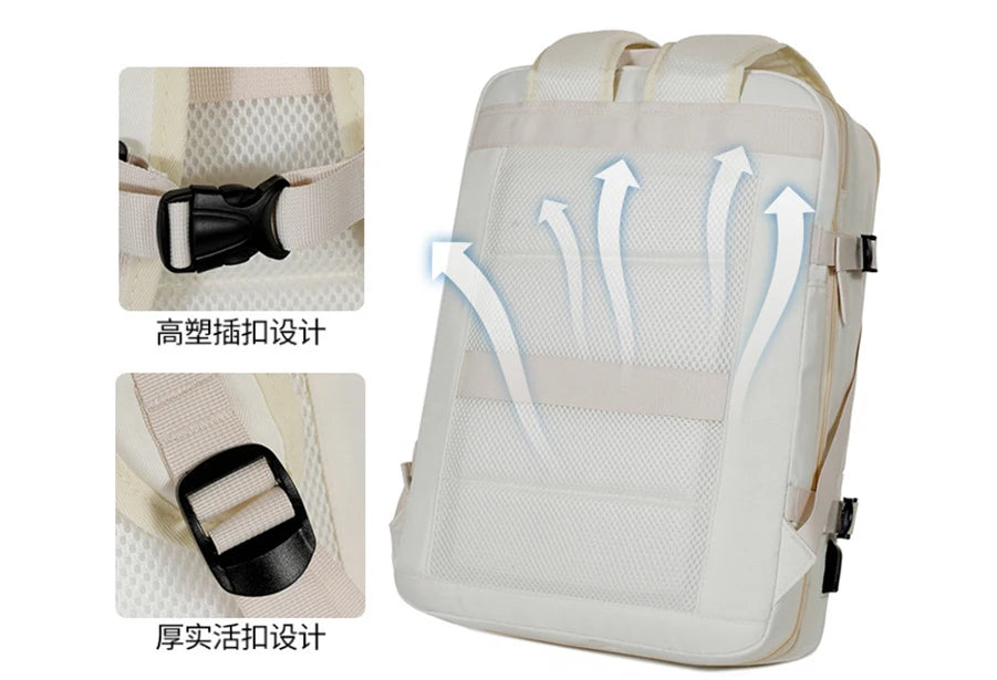 Buylor Easyjet 45x30x20 Travel Backpack Women Airplane Cabin Luggage Carry On 15" Laptop Backpack Large Capacity Flight Backpack - Clikcy